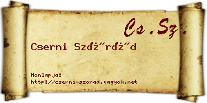 Cserni Szórád névjegykártya